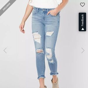 Kancan Distressed Denim Ankle Skinny Jeans Size 26